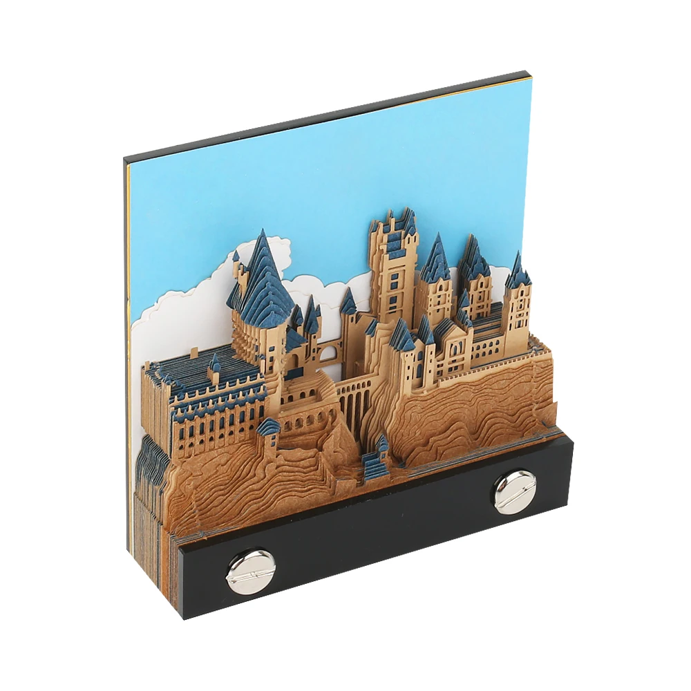 Omoshiroi Block Hary Potter Weekly Calendar Paper Block 3d Hogwarts Castle Memo Pad Note Cube With Retail Gift Box
