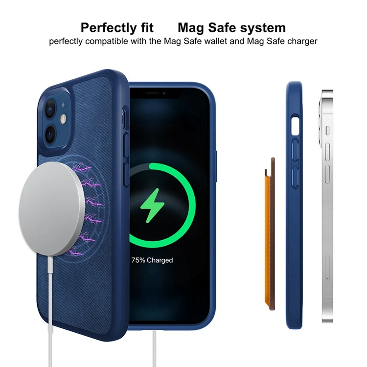 
Магнитный чехол для мобильного телефона из искусственной кожи для iPhone 12 Mini Pro Max, магнитный ударопрочный чехол для мобильного телефона 