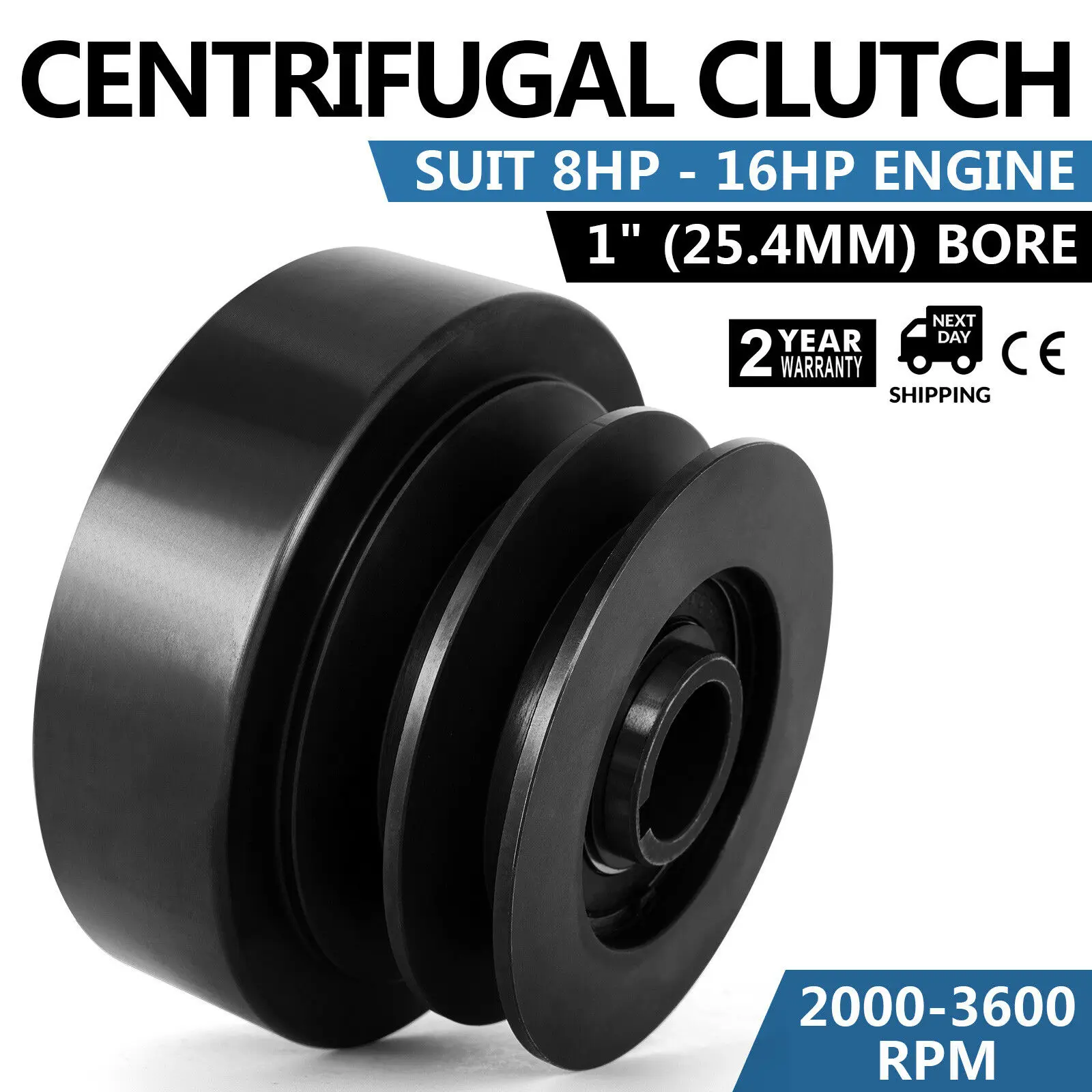 Heavy Duty 1-Inch Bore Dual Pulley Clutch For 8-16HP Engines – Fits Go-Karts & More