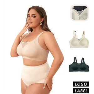 In Stock Seamless L-7XL Wireless Soft Fabric Skin Plus Size Bra Friendly Breathable Pads Lifting Effect Daily Wear Women's Bras