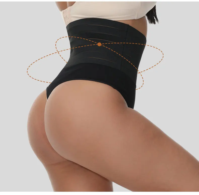 wholesale shapewear women thong slimming high waist butt lifter tummy control seamless panty shaper