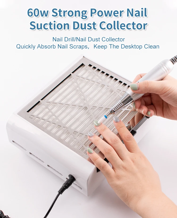 Nail Dust Collector Strong Fan Suction Machine Nail Gel Dust Vacuum ...
