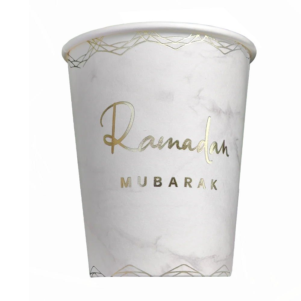 Islam Festival Eid Umrah Decoration Disposable Ramadan Mubarak Cups