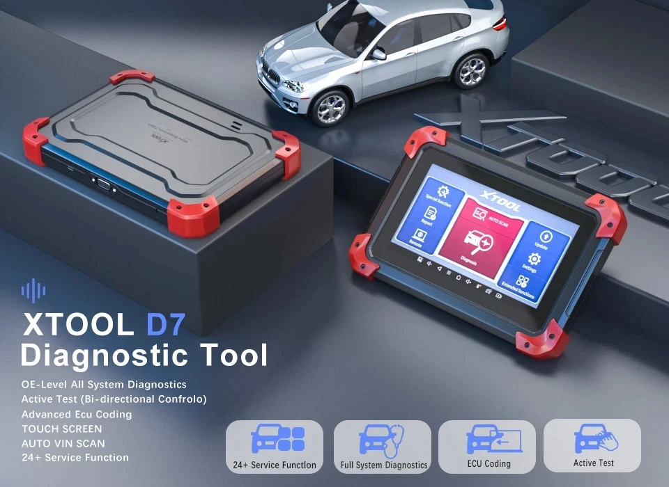 For XTOOL D7 Auto Diagnostic Tools All System Code Reader & Key Programmer OBDII Scanner Made of Durable PK MK808 CRP909E