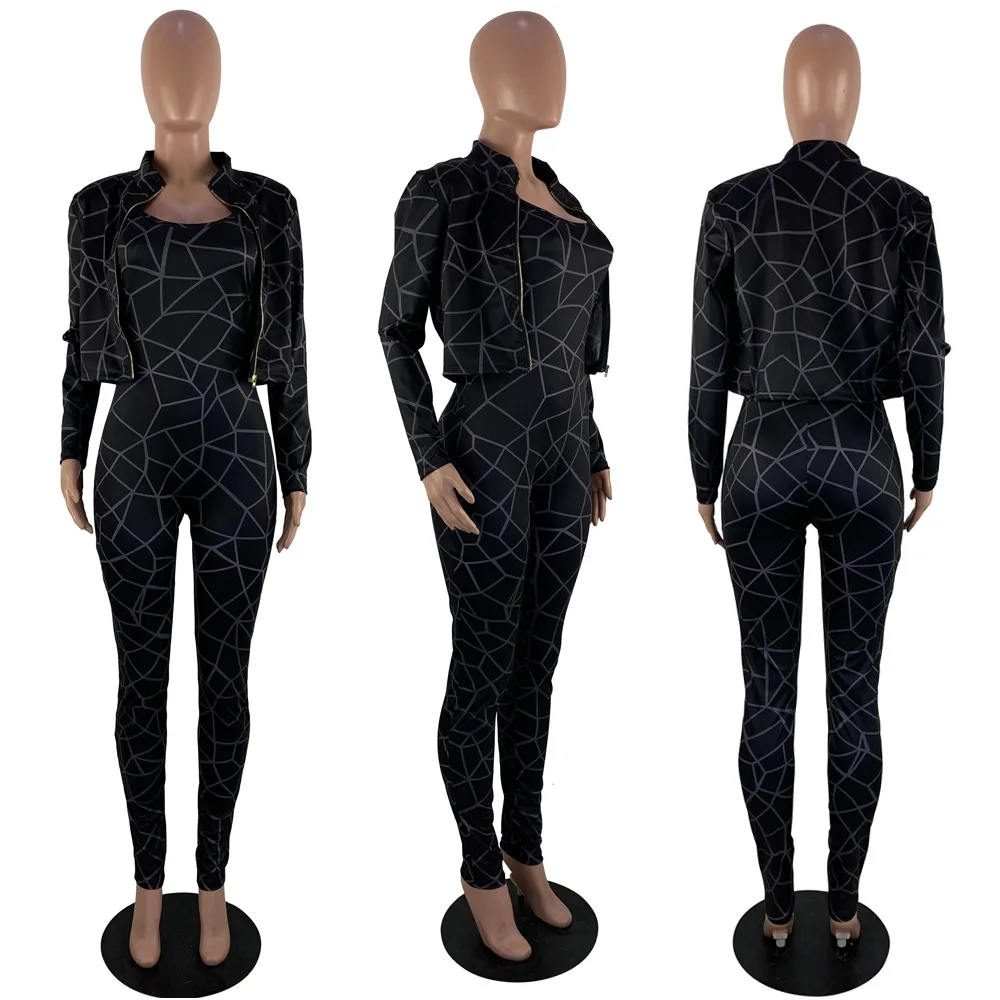 2021 Wholesale Sexy Jumpsuit Casual Long Sleeve Outfits Women Two Piece Set Clothing Women Clothes Pant Sets 2piece women outfit