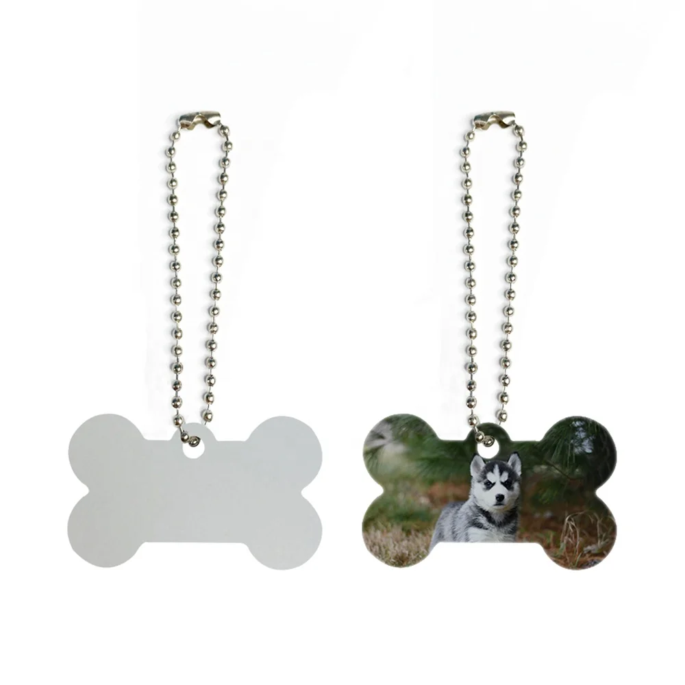 Prosub Dye Sublimation Dog Tag Blanks Double Sides Printing Id Name Pet Tags Keychain Aluminum Hanging Pendant Ornament