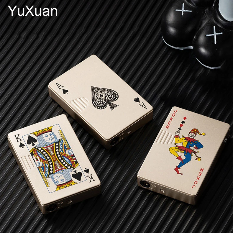 Hot Sale Poker Creative Lighter Jet Torch Play Lighter Poker Uv Light