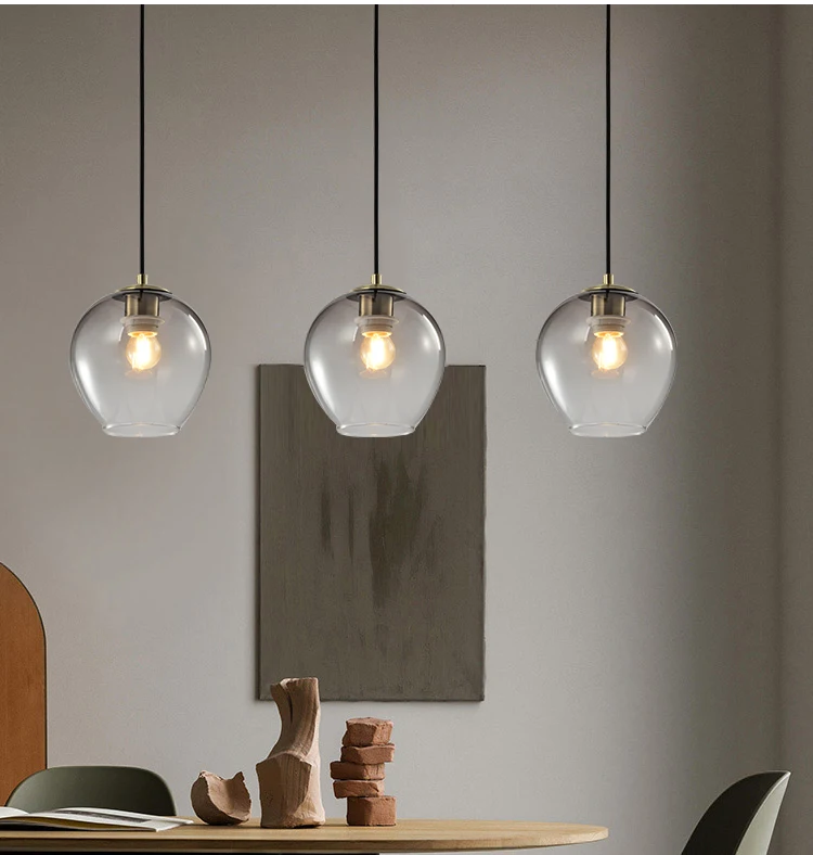 HUAYI Nordic Luminaire Modern Art Unique Creative Studio E27 Glass Hanging Chandelier Pendant Light