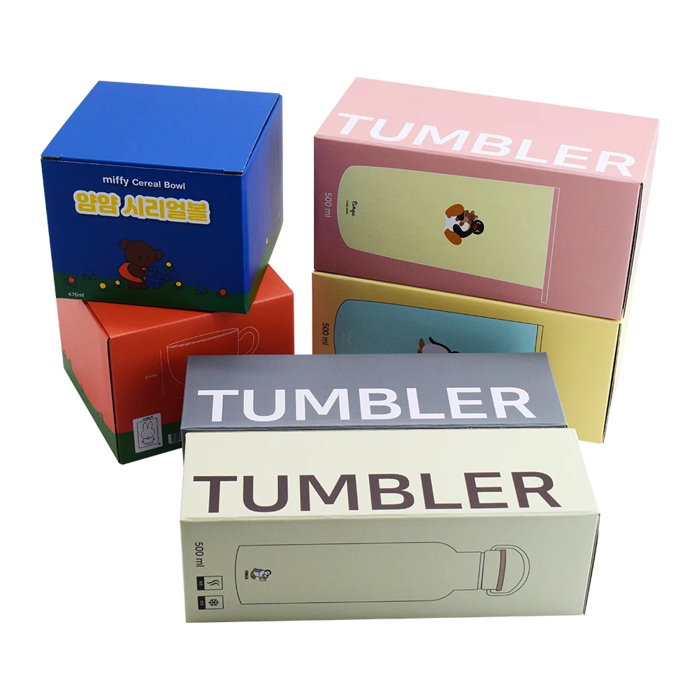 Custom Logo Design Tumblers Box Packaging Cardboard Corrugated Water Bottle Shipping Box for Tumblers