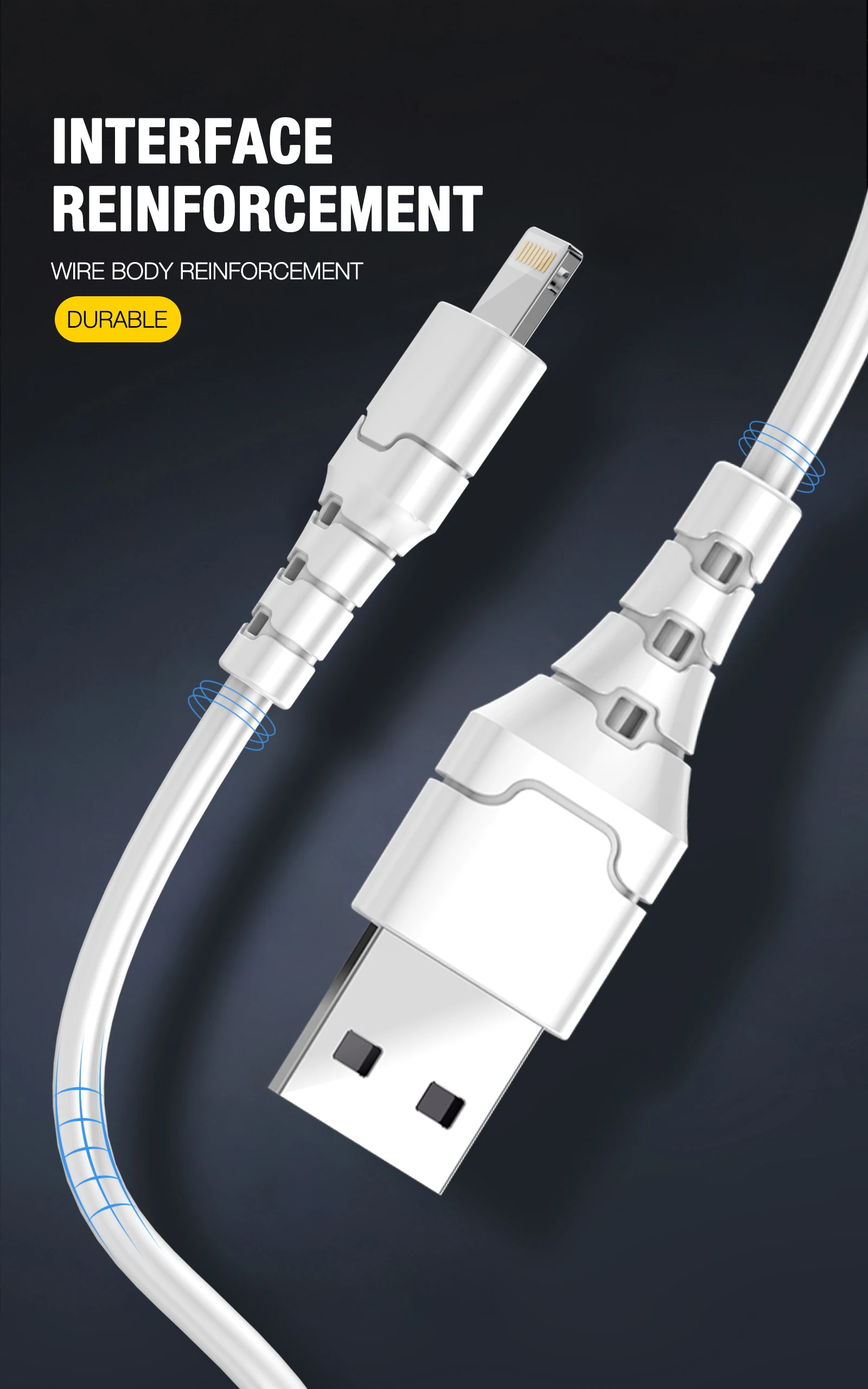 Aspor A100 3a Usb To Type C Pd Mobile Phone Fast Charging White Data