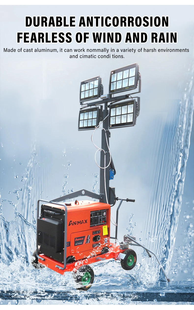 Saao Engine Mobile Light Tower For Factory Construction Led Diesel ...