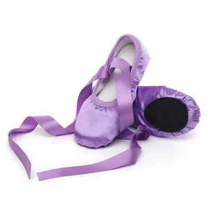 Girls Strap Ballet Shoes Soft-Soled Flat-Bottomed Yoga Shoes Satin Toe Indoor Body Shoes