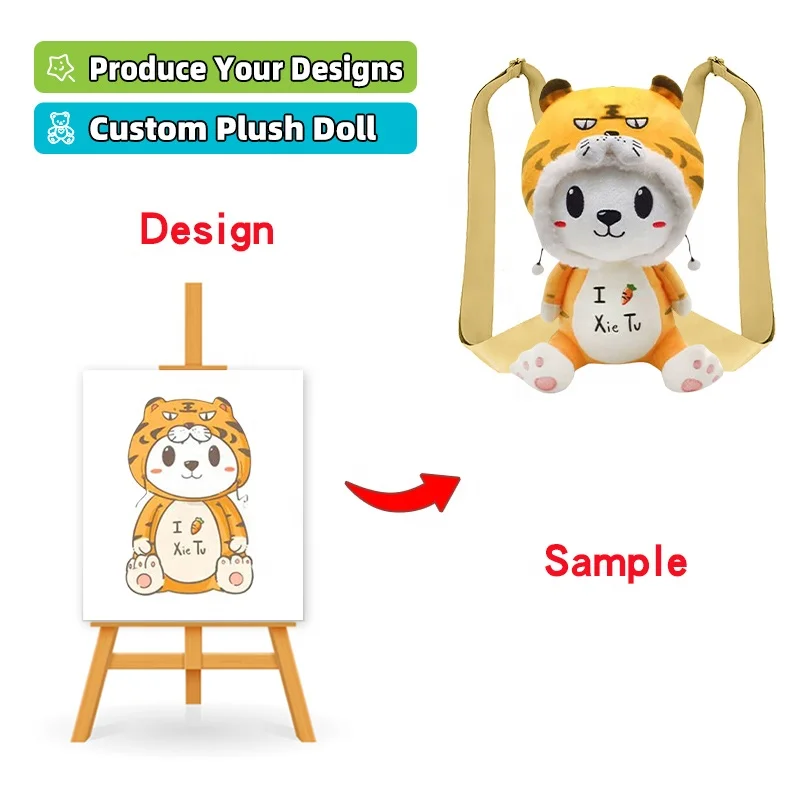 Customized size Custom Plush Backpack Bag Plush backpacks