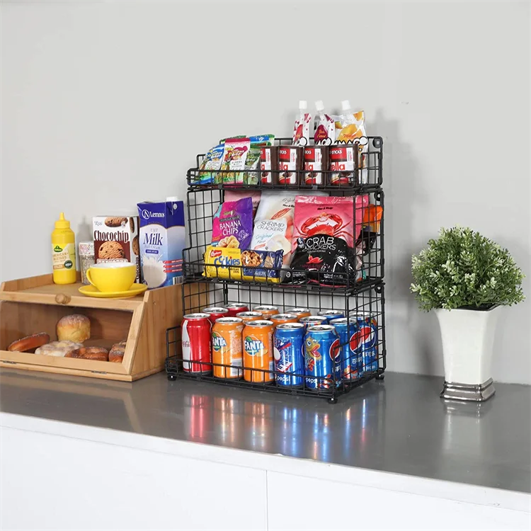 3 layers pusher rack drinks organizer