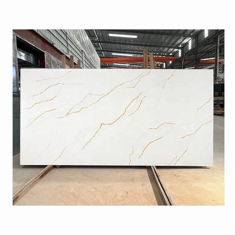 Artificial Tile Marble Golden Vein Carrera White Stone Countertop Vanity  Tops Calacatta Gold Quartz Slab - Buy Calacatta Gold Quartz,Calacatta Gold  Quartz Stone,Countertop Vanity Tops Calacatta Gold Quartz Slab Product on  