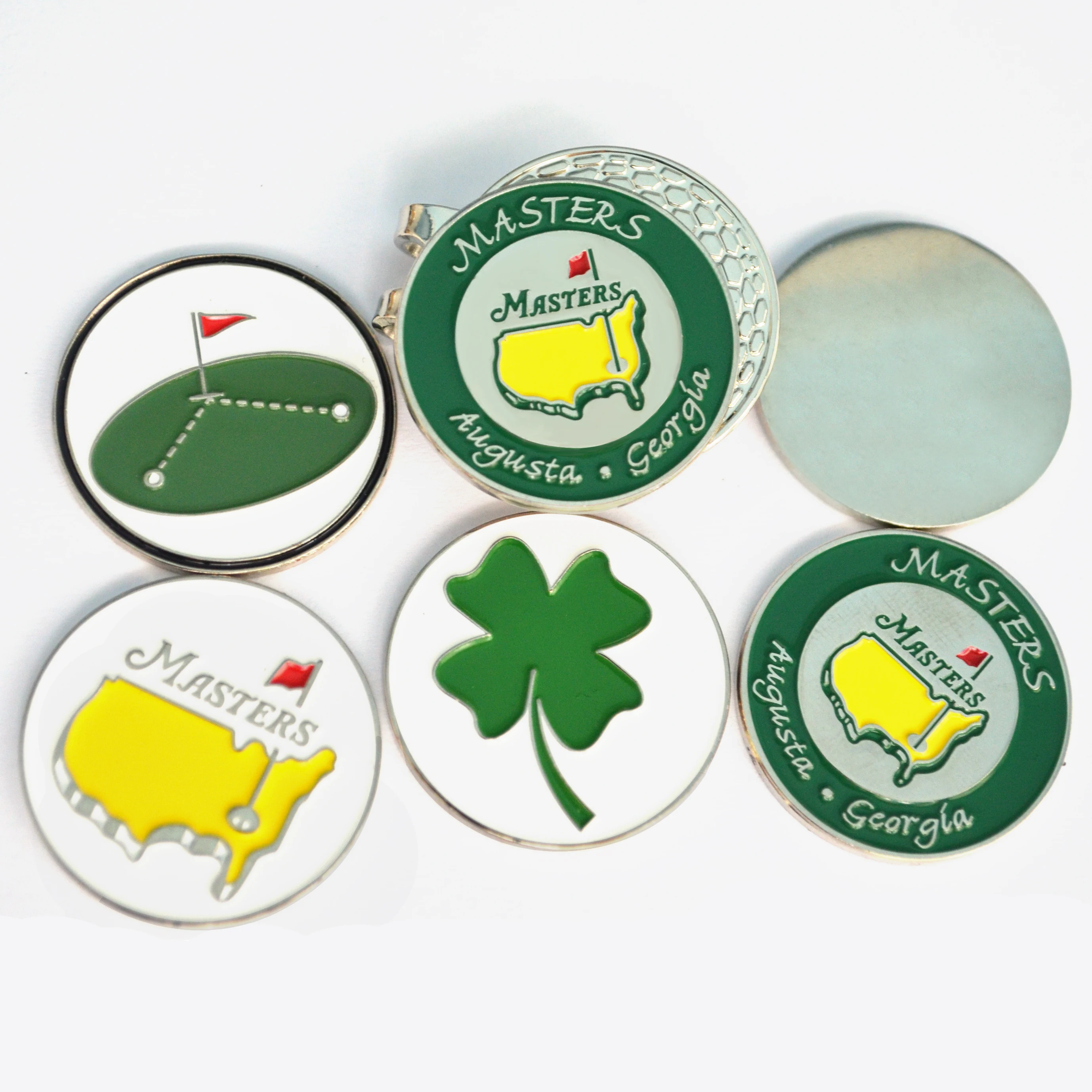 Custom Various Design Metal Ball Markers Golf Accessory With Your Own Logo Four Leaf Clover