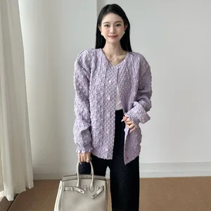 Miyake Pleated  Baseball Jacket 2025 Autumn/Winter High-End Basic Design Fashionable and Casual Women's Coat