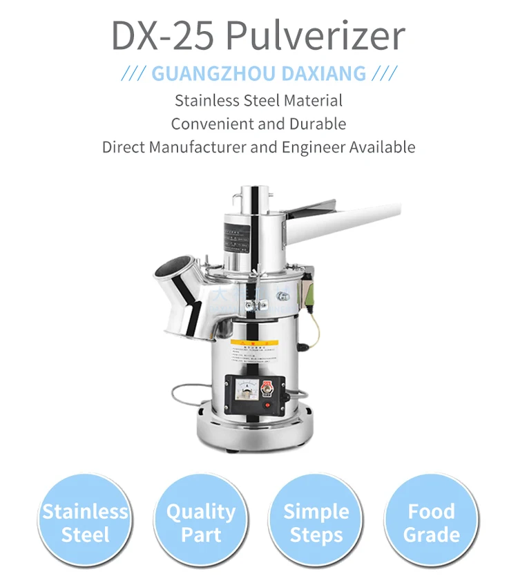 DX-25 Small Continuous Feeding Universal Dry Powder Chilli Corn Grinding Machine Price supplier