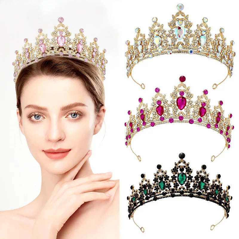 Sweet Colorful Rhinestones Vintage Tiaras Romantic Pagoda  display picture 1