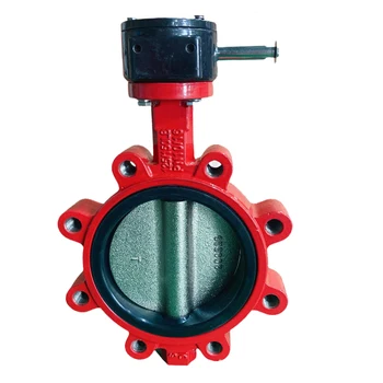 Cast Iron Dn150 Pn10 Ss304 Manual Wormgear Operated 6 Inch Epdm Soft Seal Lug Cast Iron Wafer Butterfly Valve