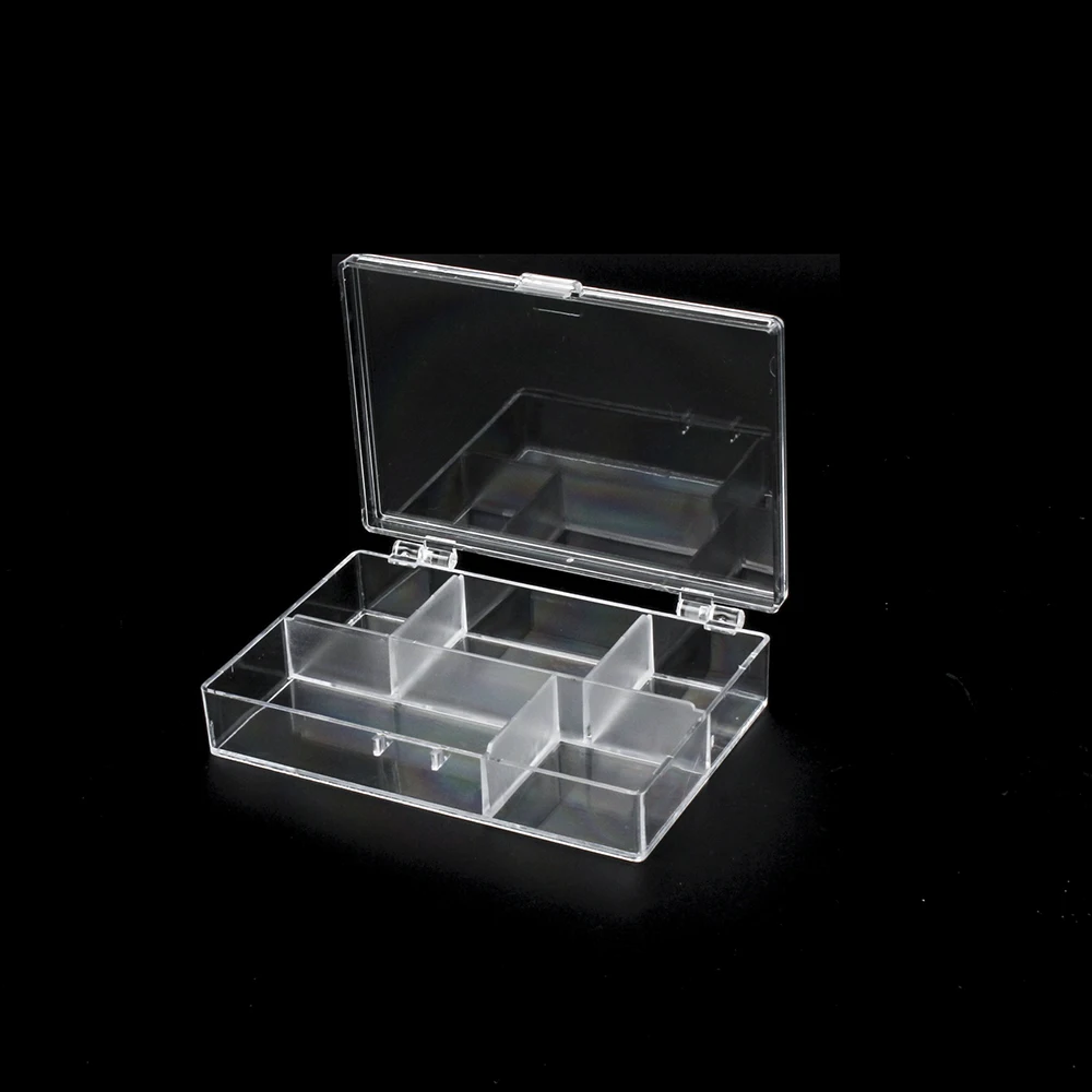 21837 High Clear 5 Grids Mini Transparent Plastic Acrylic Storage Box Bead Storage Finding Organizer