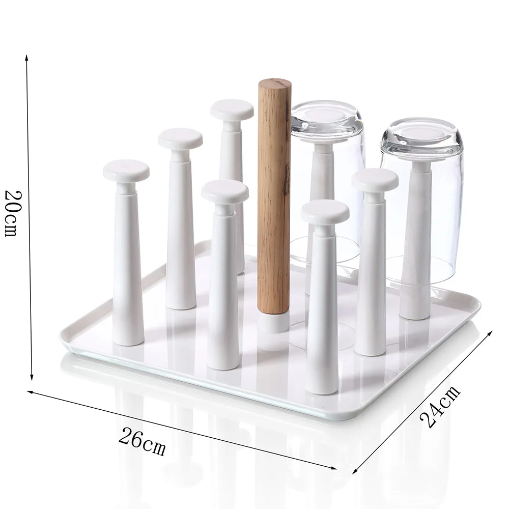 Creative Simple Plastic High Quality Kitchen Storage Tray Wall Mounted Single Tier Drip Cup Plate Holder European Style Durable