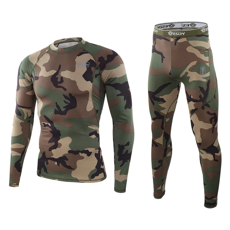 Men's Outdoor Tactical Winter Warm Sports Fleece Underwear Thermal Under Clothes 