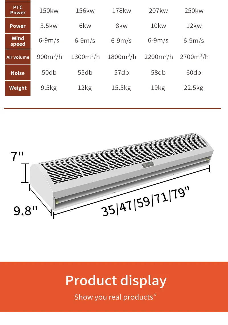 Air Curtain, 900mm, PTC - detail 28