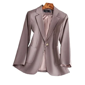 High Quality Slim-Fitting Women's Plaid Office Suit Fashionable Flip Pocket Single Breasted Version