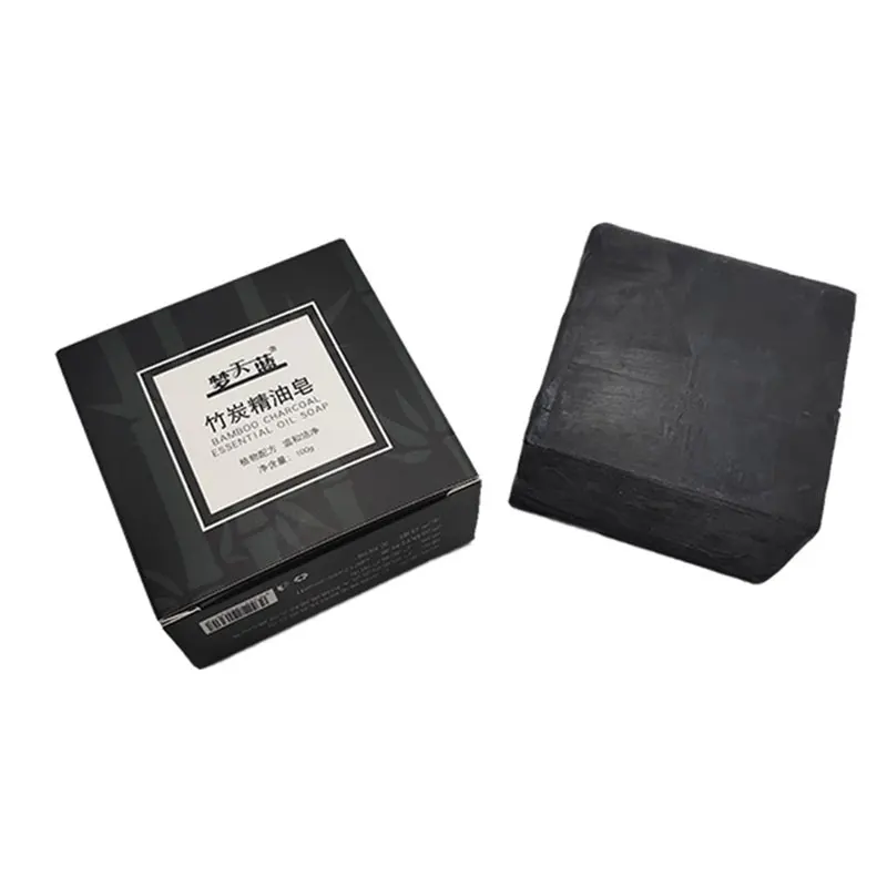 100g с бамбуковым древесным углем эфирное масло мыло ручной работы защитой от клеща удаления для черных точек уход за кожей лица тряпка мытья контроль жирности очищение