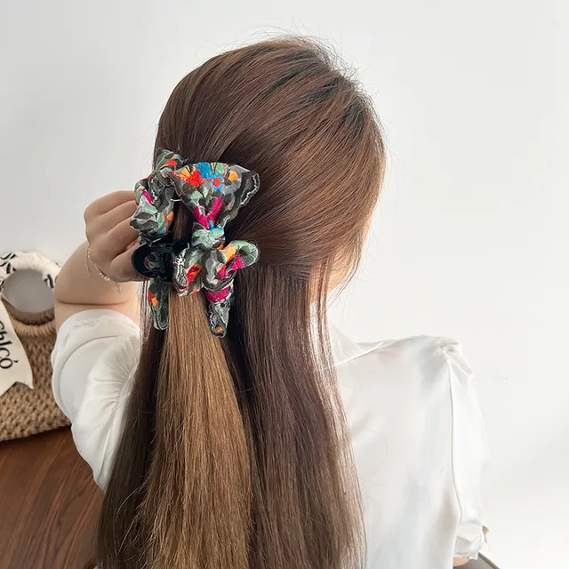 Fabric Floral Bow With Wide Diademas Para Mujer Edge Hair Ties Flowers Knotted Elegant Hairbands For Girl Hair Bands For Women