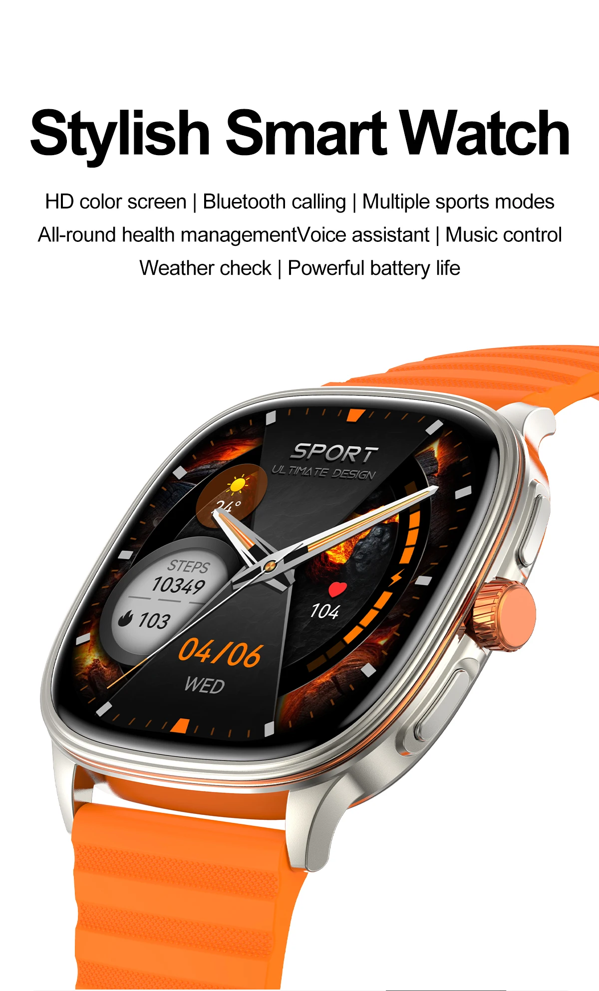 Welcome OEM Order, Factory Whole Selling Sanvnet Hk73 Smart Watch 1.73inch Amoled Screen Fitness Tracker Bt Call Heart Rate Health Monitoring Sports Smartwatch For Man - Buy Smart Watch For Men amoled Smart Watch smartwatch Sanvnet Heart Rate Timer Watch