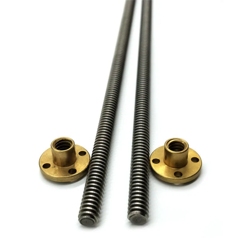 8mm 1500mm 400mm tornillo t8 t10 con rosca trapezoidal y tuerca de latón para 3d piezas de la impresora