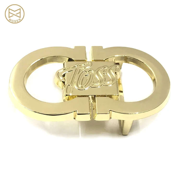 Gold and Silver Alloy Belt Buckle - Custom Brand Logo