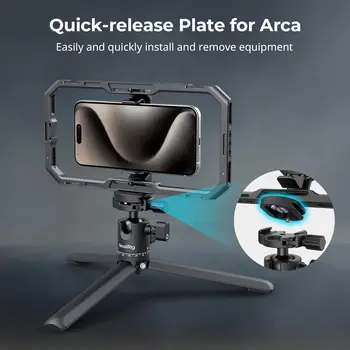 SmallRig Portable Mini Desktop Tripod, Aluminum Alloy Compact Small Tabletop Tripod with 360 Ball Head, 1/4 Screws Quick detail image