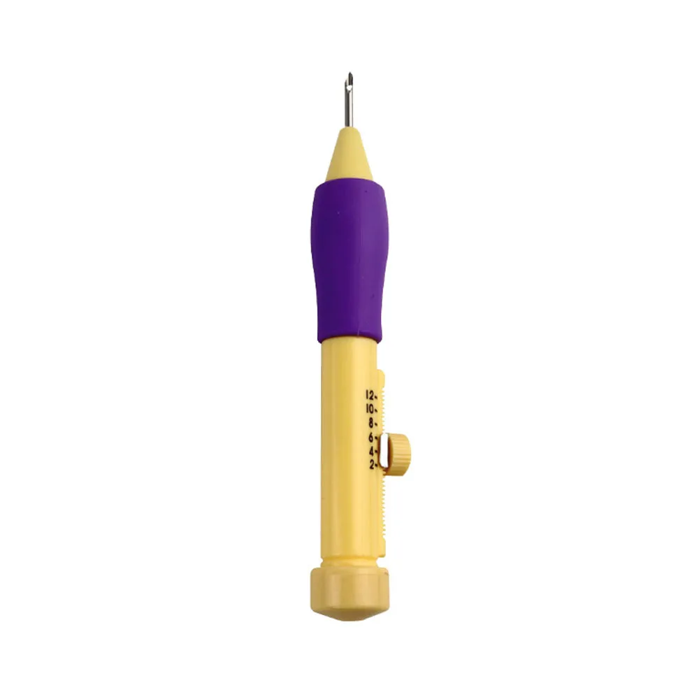 Fashion Yellow Plastic Magic Embroidery Pen Set Needle Knitting Needles Tool Fancy Interchangeable Punch Needlework