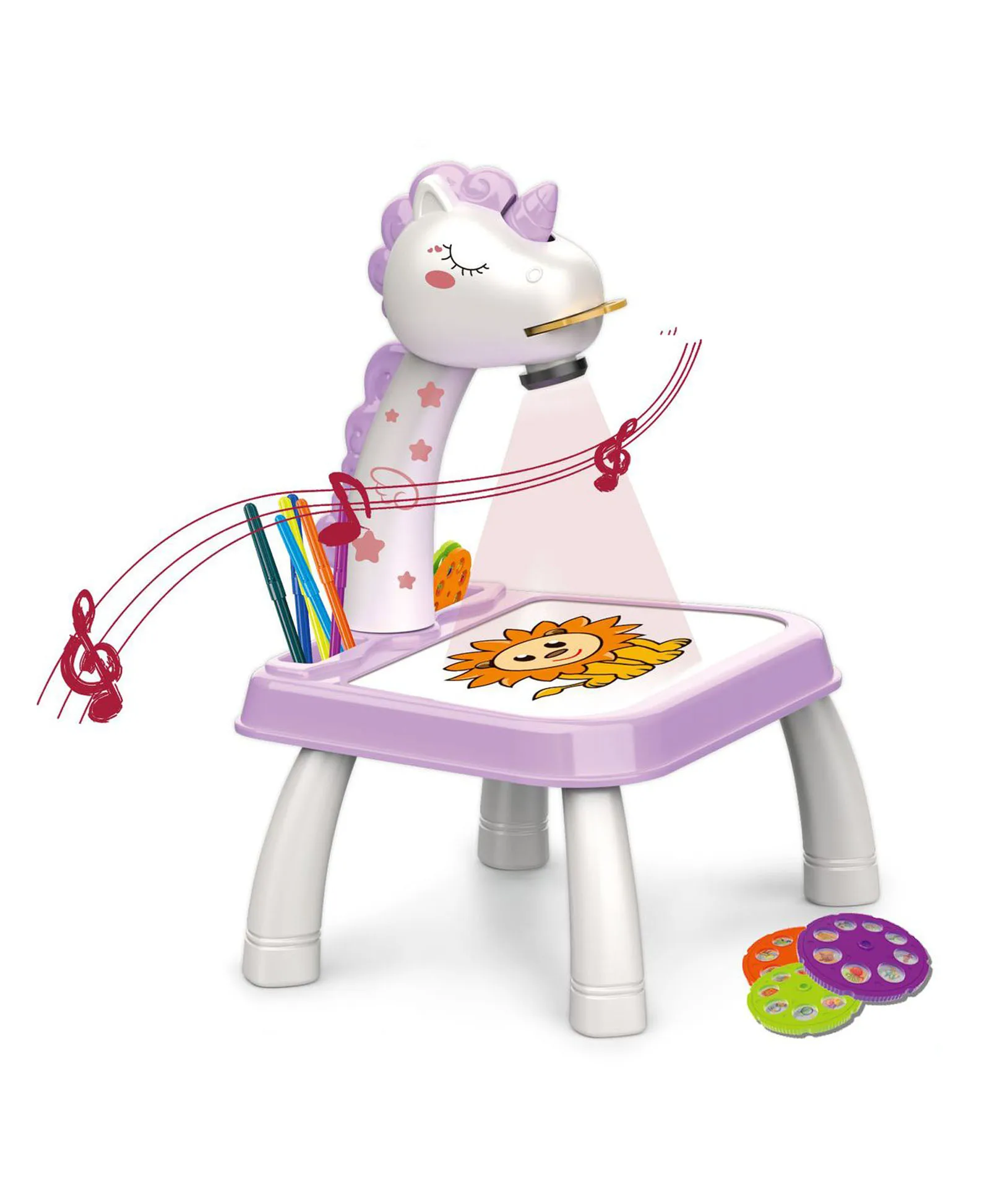  Unicorn Drawing Projector Table Set for Kids Girls