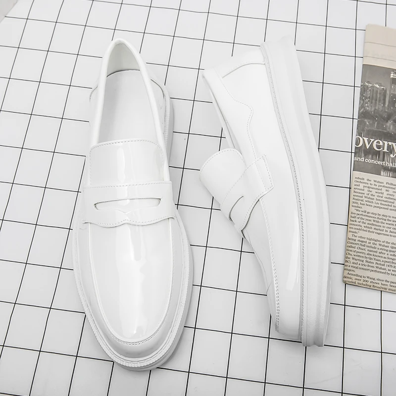 white patent leather dress shoes Thursday Boot Company Women's White Leather Penny Size 8
