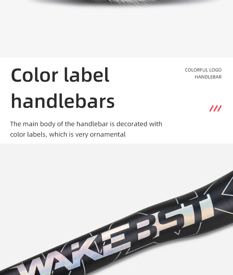 Lightweight 780mm/31.8mm Aluminium Alloy Bike Handlebar WAKEBST Color Logo for Road Bicycles Mountain Bike BMX