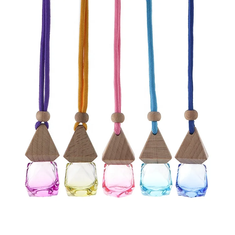 5ml 8ml 10ml 12ml 15ml 17ml Wooden Cap Empty Glass Car air Freshener Hanging Perfume Bottle Fragrance Bottle Diffuser Bottle