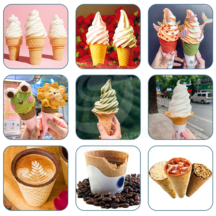 ORME Customized Cono De Helado Waffle Edible Cup Miniature Ice Cream Cone Snack Maker Fill Equipment