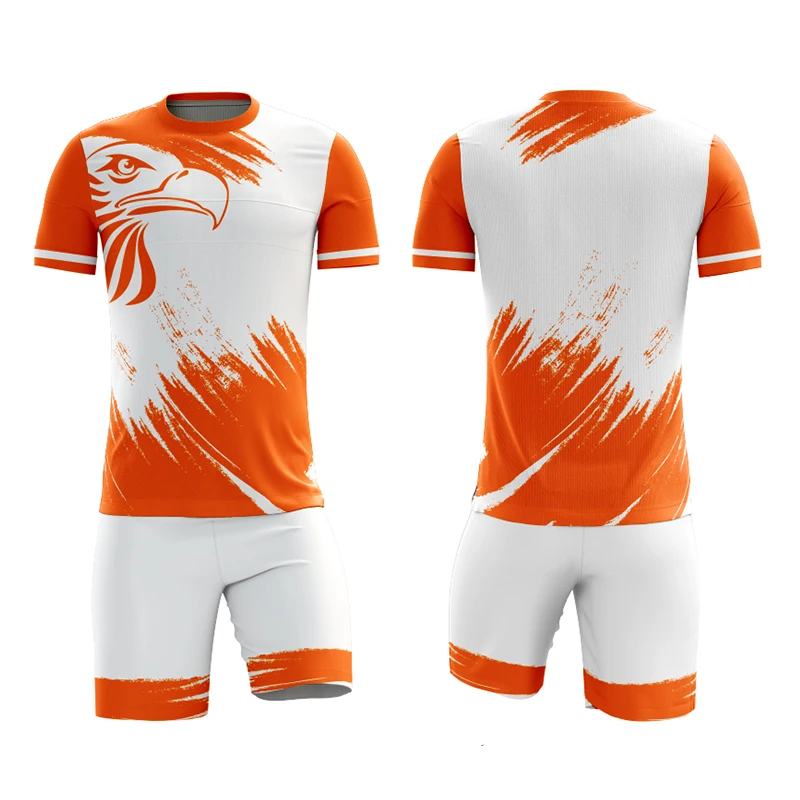 Quick Dry Orange Football Jersey Custom Sublimation Soccer