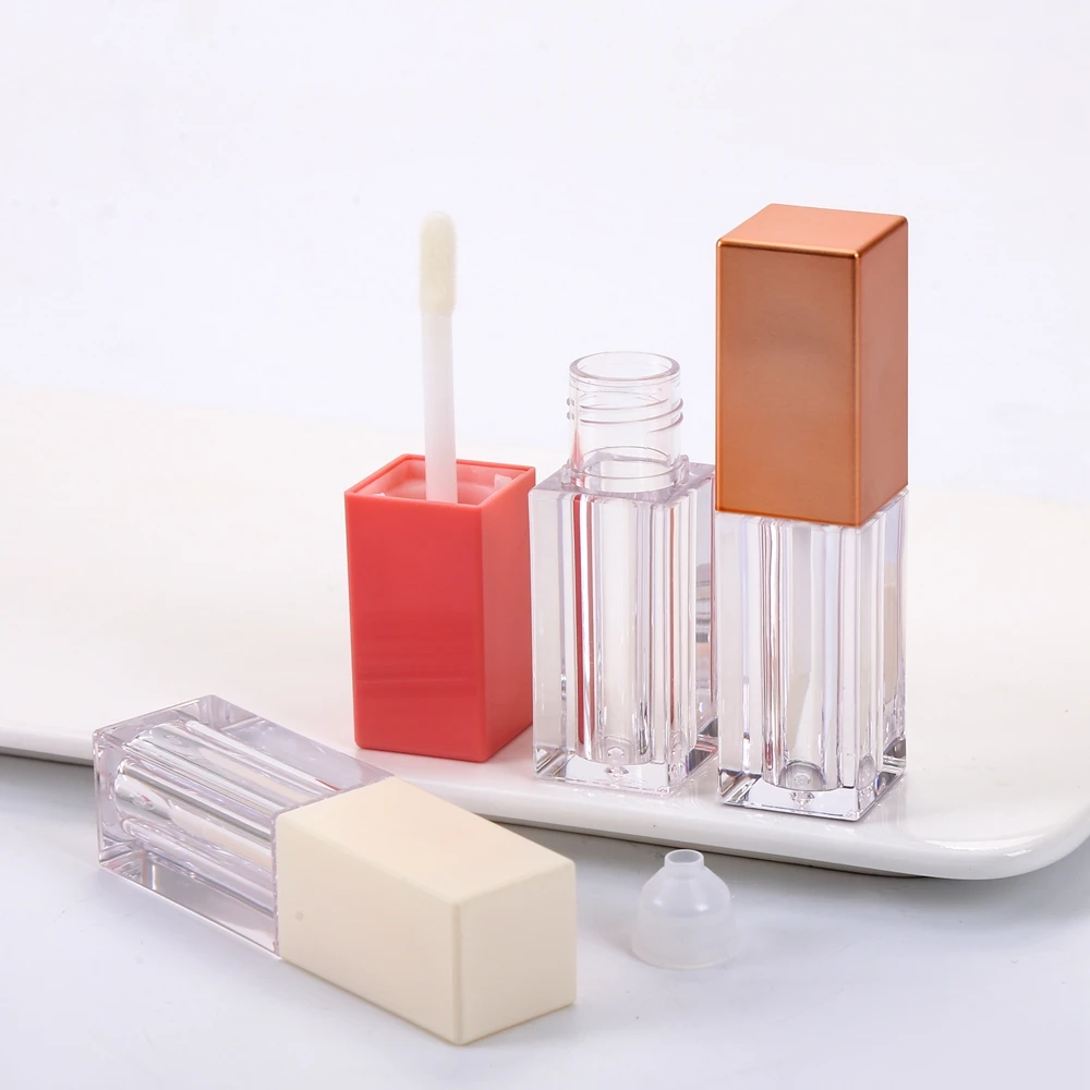 Popular white transparent empty lip gloss tube with big brush