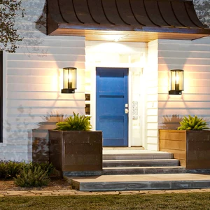 Vertak IP44 Garden LED Light Waterproof Outdoor Fence Post Pillar with Sensor Landscape Wall Lamp