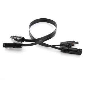 CE Waterproof 30cm 4MM² Length Dual PVC Flat Solar Extension Cable Windows Door Through MC Connector Cable