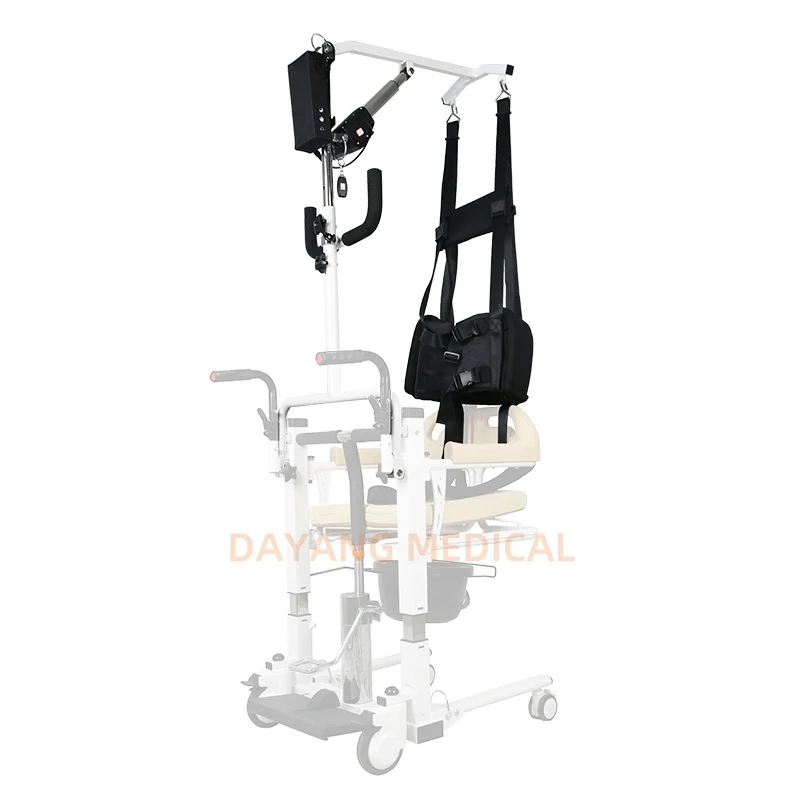 Multi Purpose Light Weight Hydraulic Patient Lift Wheelchair Commode Toilet Transfer Chair with Electric Sling