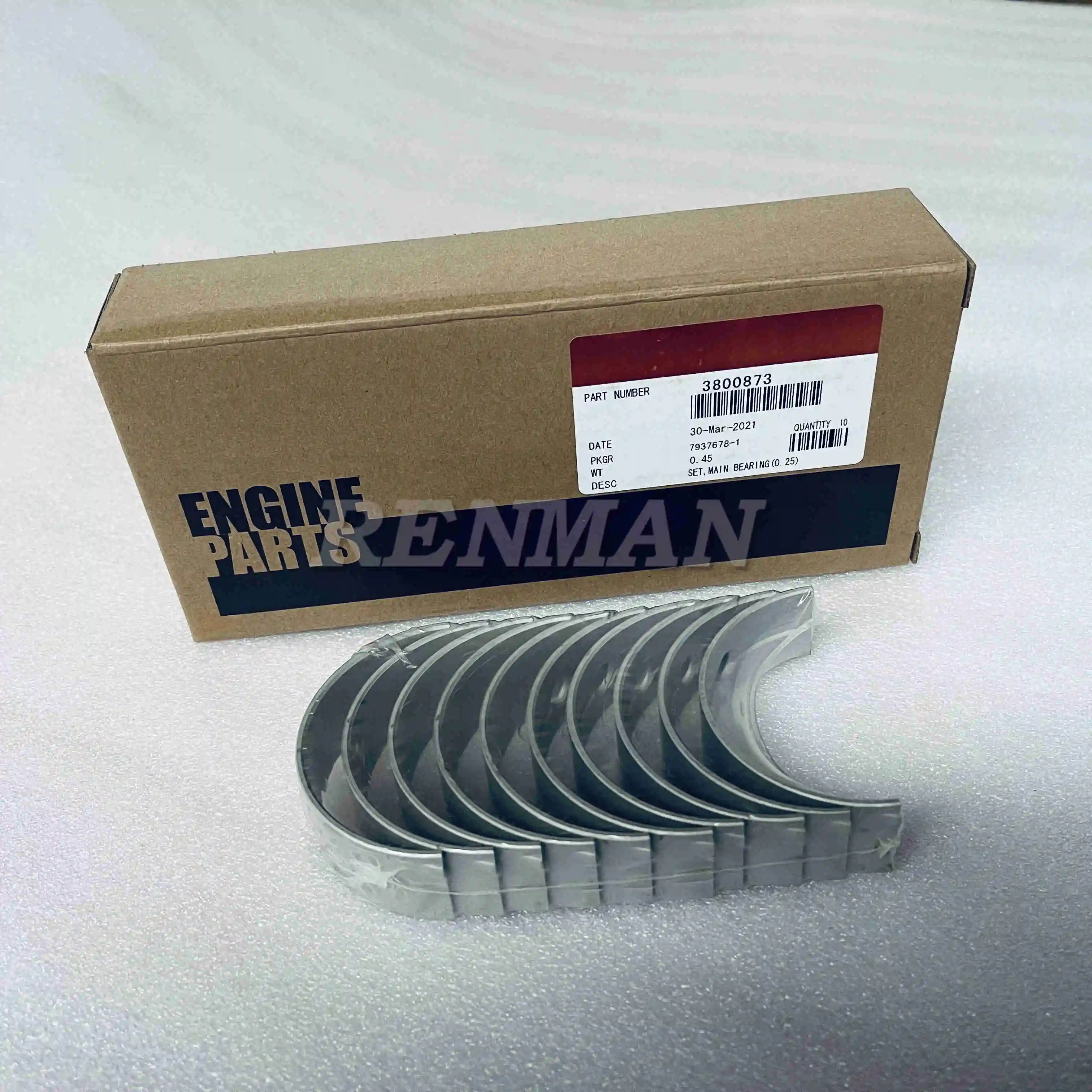 Cummins engine B3.3 Main Bearing Kit 3800872 C6204218100 C6204218500 ...