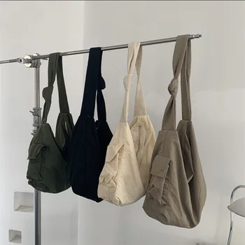Summer Essential: New Design Casual Nylon One-Shoulder Tote Bag - Neutral Trend, Minimalist Strap, Foldable Large Capacity