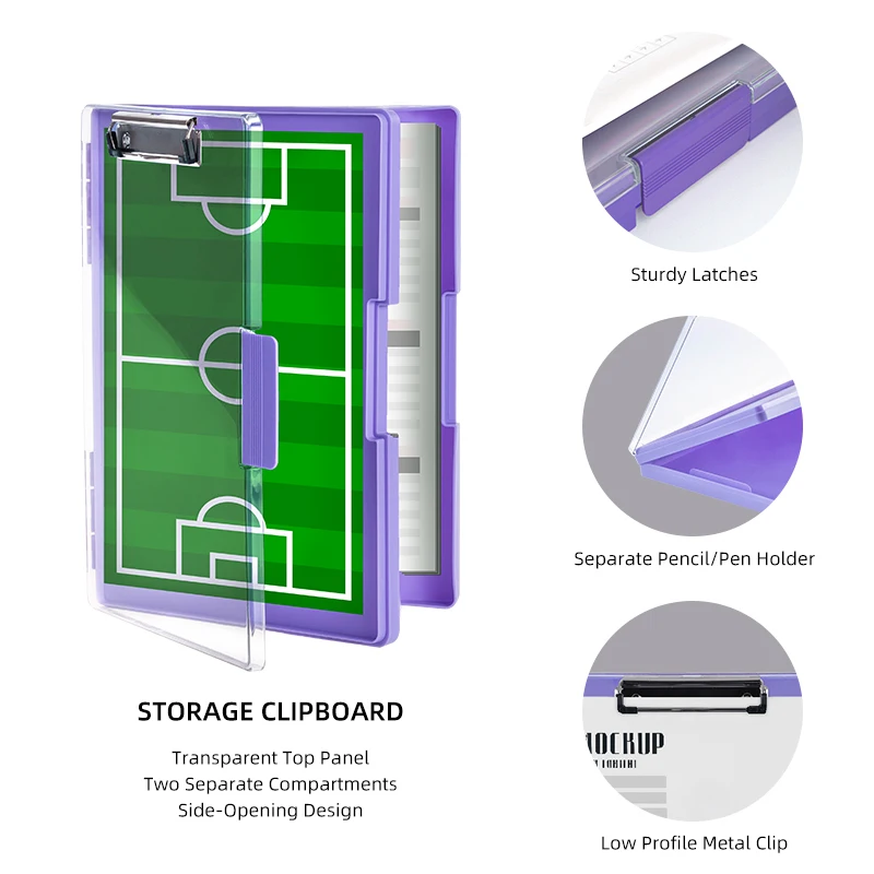 PRAISE Clear Visible Top Panel Storage Clipboards Plastic Side Opening Clip Boards Nursing Clipboard Folder