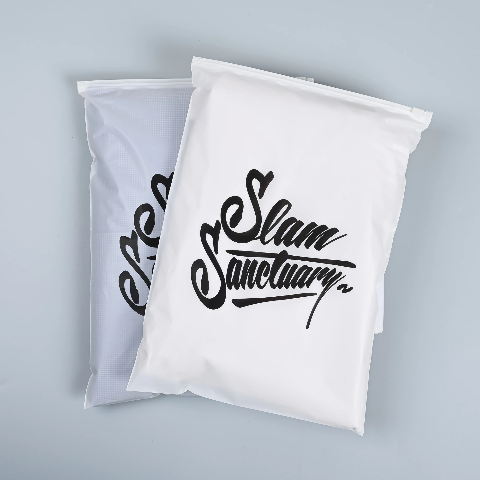 Custom Transparent Pe Slider Zipper Lock Bags Frosted Zipper Plastic Packaging Bags for Clothes for Garment